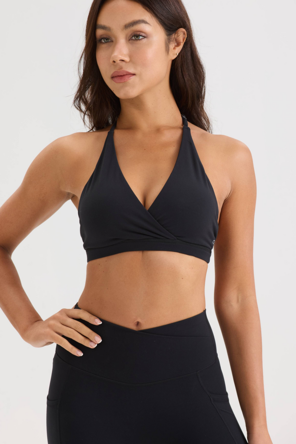 Ease Halter Sports Bra in Black