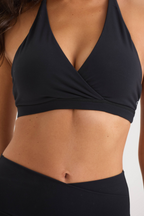 Ease Halter Sports Bra in Black