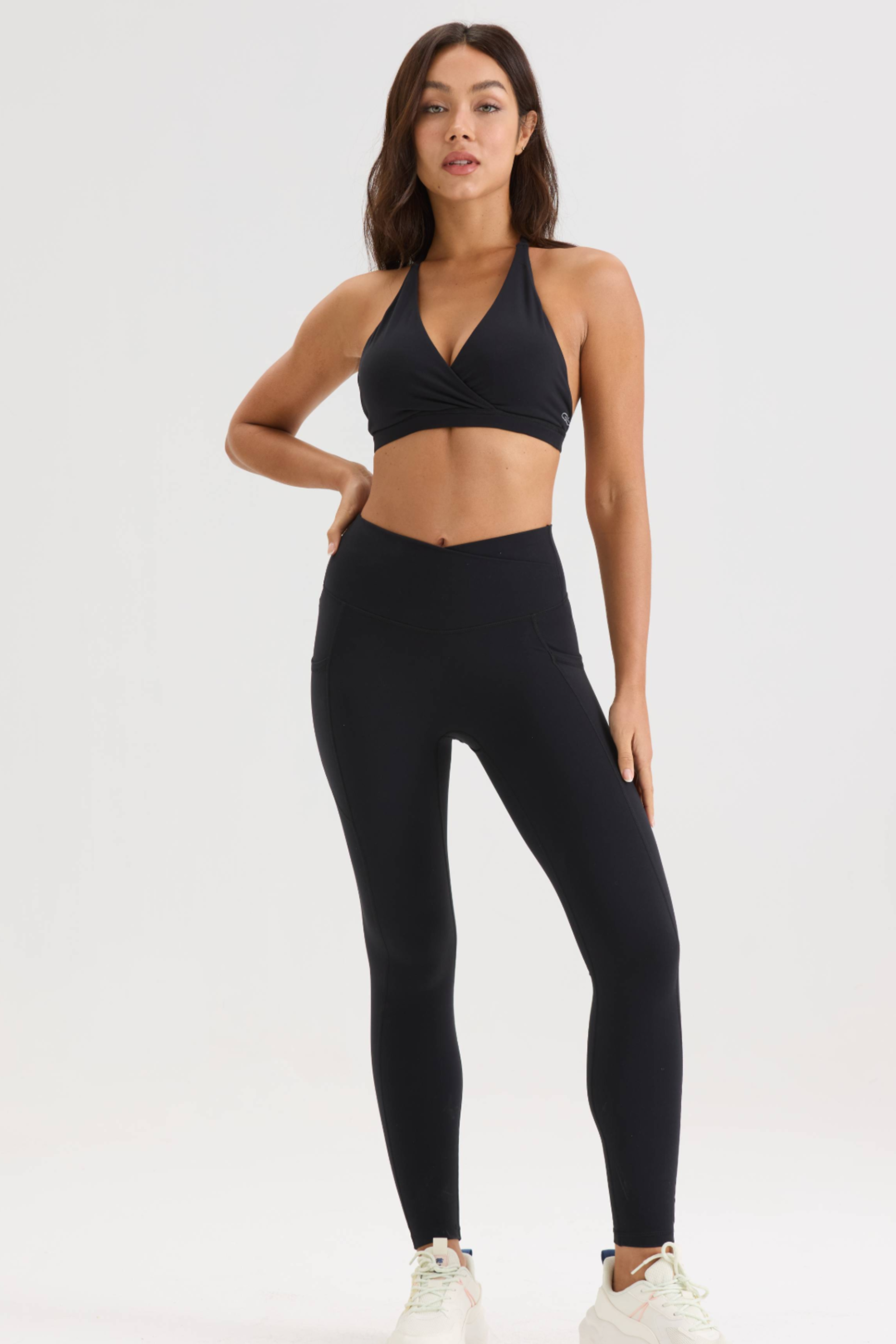 Ease Halter Sports Bra in Black