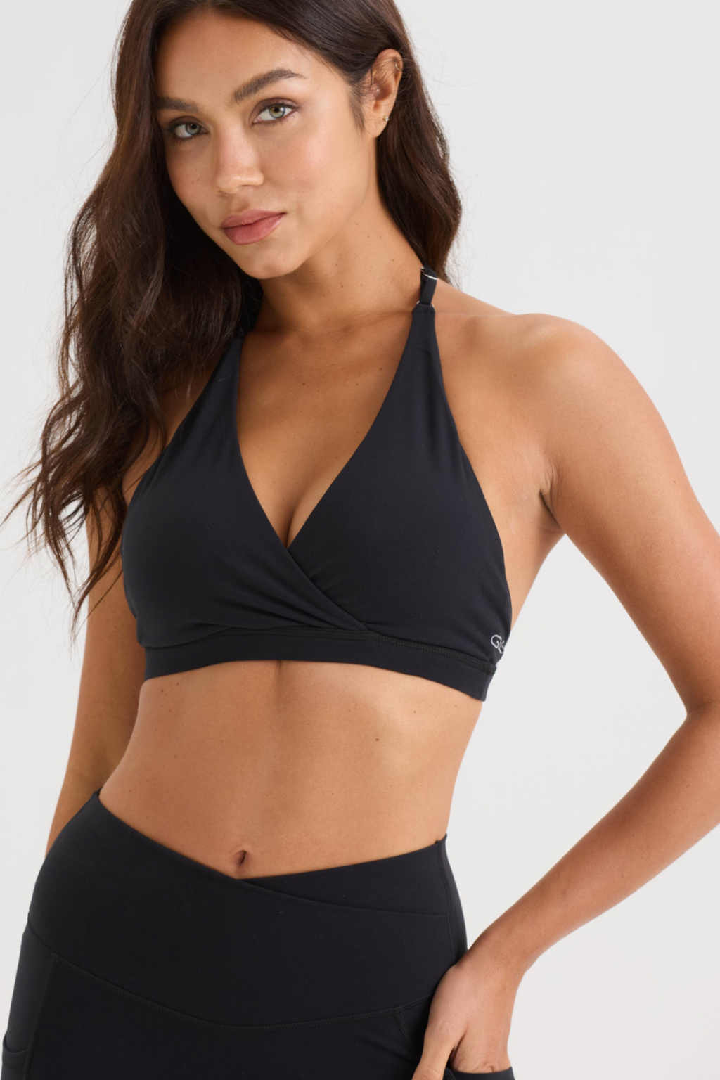 Ease Halter Sports Bra in Black