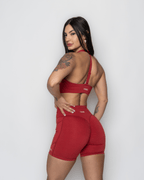 Bliss Cross 2 - way Sports Bra in Ruby Red - Inner Glö Apparel