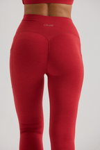 Bliss Cross Contour Legging in Ruby Red - Inner Glö Apparel