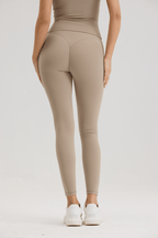Bliss Cross Contour Legging in Soft Sand - Inner Glö Apparel