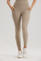 Bliss Cross Contour Legging in Soft Sand - Inner Glö Apparel