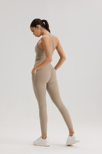 Bliss Cross Contour Legging in Soft Sand - Inner Glö Apparel