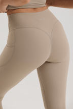 Bliss Cross Contour Legging in Soft Sand - Inner Glö Apparel