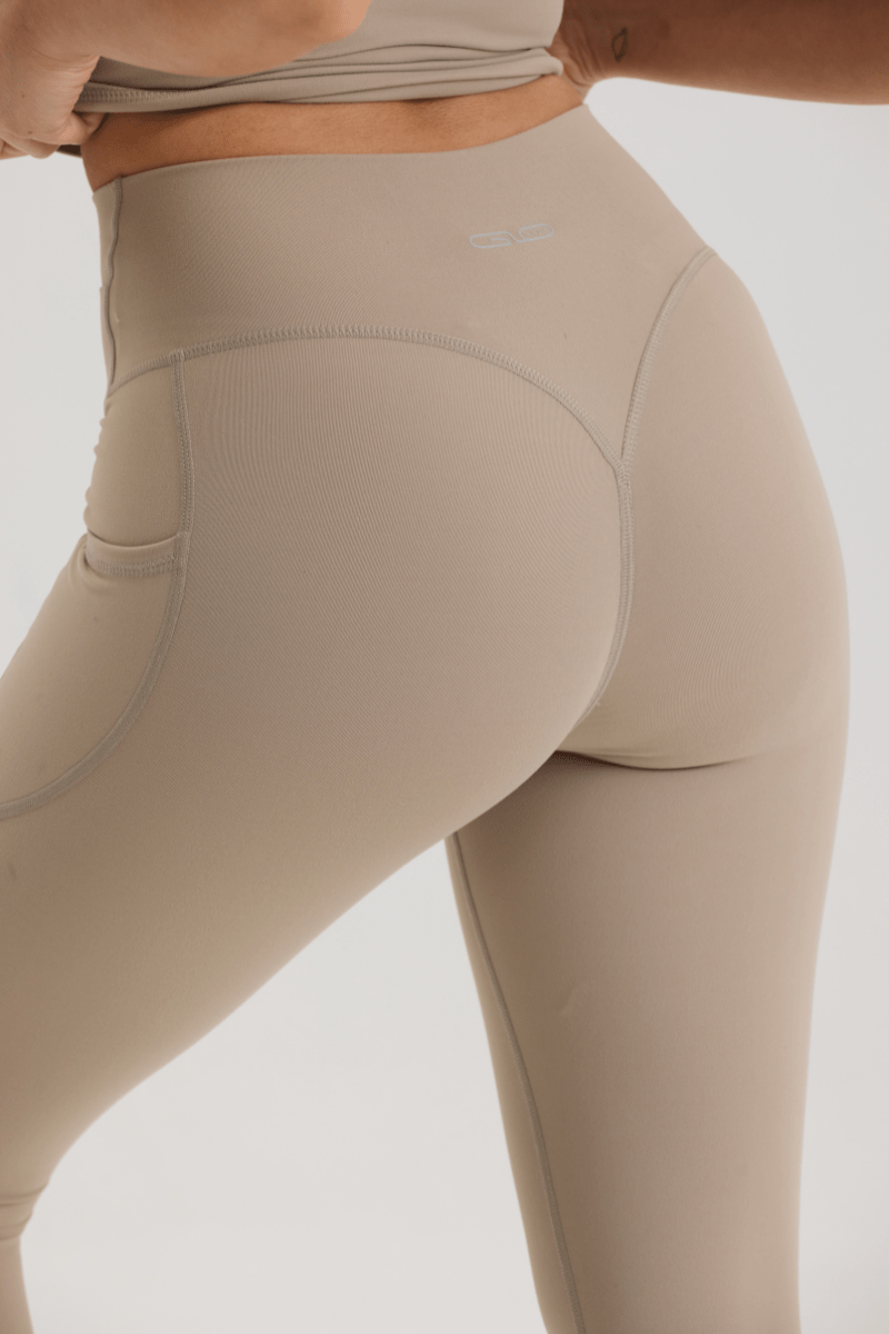 Bliss Cross Contour Legging in Soft Sand - Inner Glö Apparel