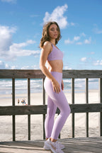 Breeze Backless Sports Bra in Floral Purple - Inner Glö Apparel