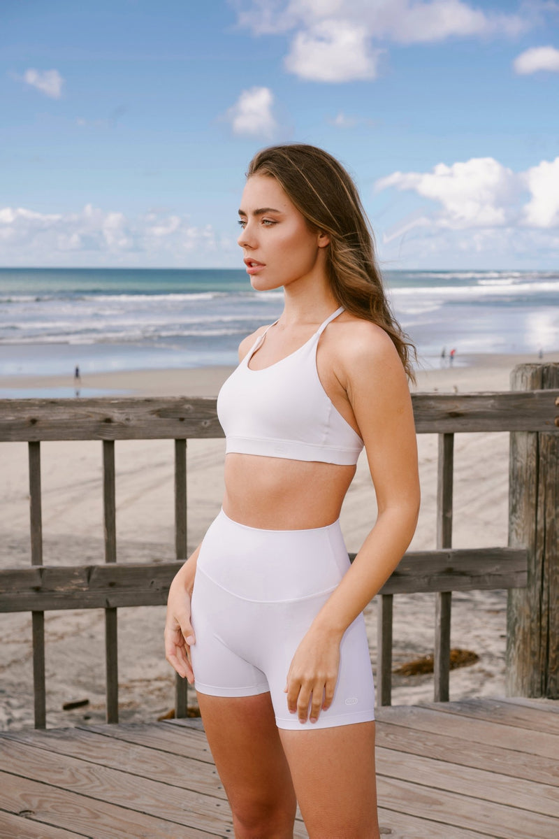 Breeze Backless Sports Bra in Pure White - Inner Glö Apparel