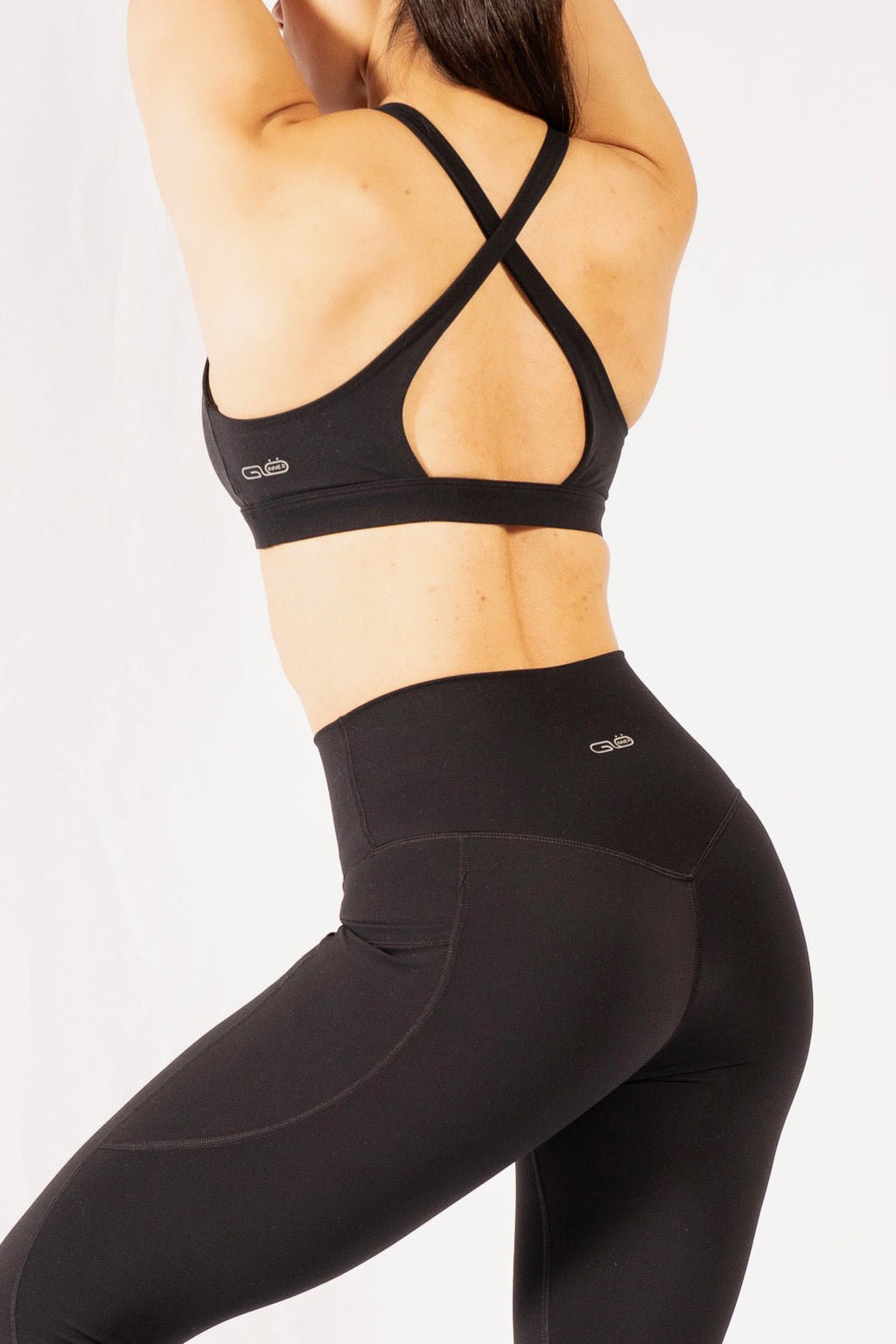 Butter High Neck Cross Sport Bra in Black - Inner Glö Apparel