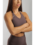 Butter V Halter Sports Bra in Coffee - Inner Glö Apparel