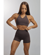 Butter V Halter Sports Bra in Coffee - Inner Glö Apparel