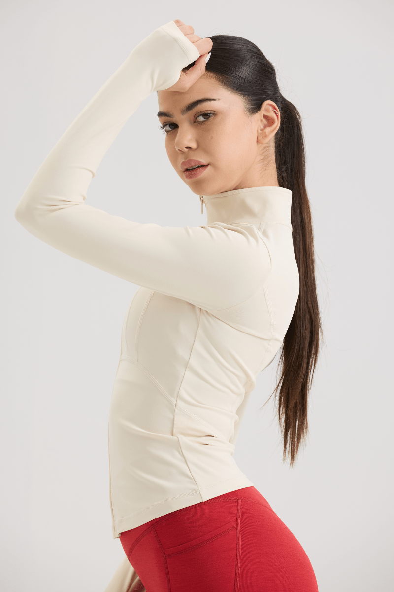 Contour Full - Zip Jacket in Creamy White - Inner Glö Apparel