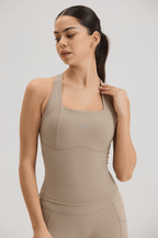 Contour Race Tank in Soft Sand - Inner Glö Apparel