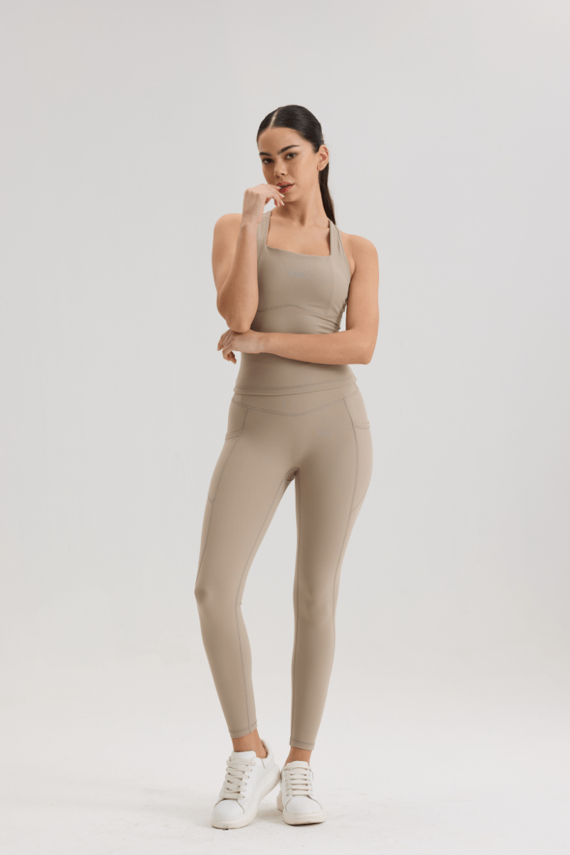 Contour Race Tank in Soft Sand - Inner Glö Apparel