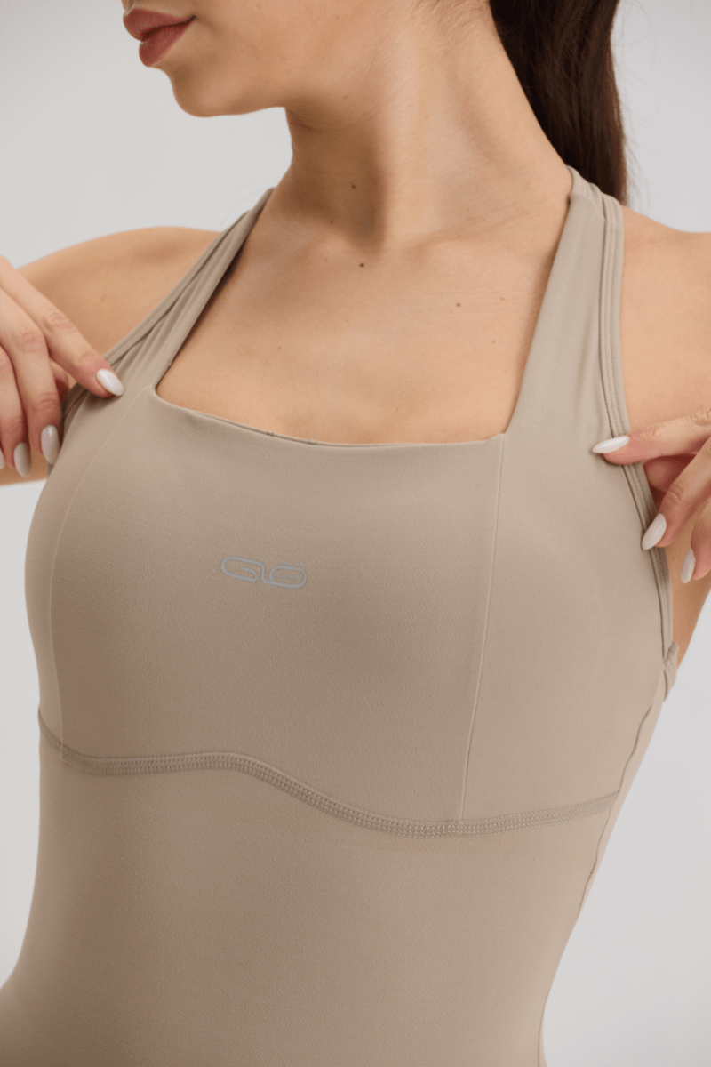 Contour Race Tank in Soft Sand - Inner Glö Apparel