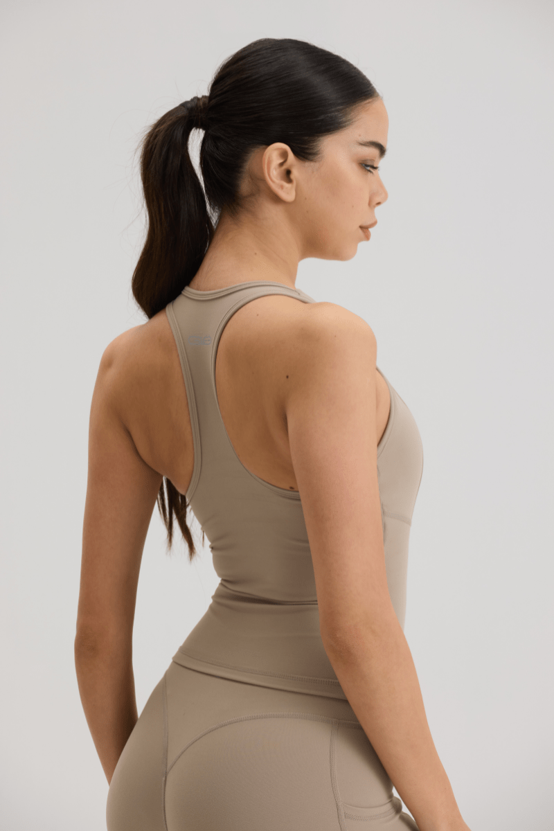 Contour Race Tank in Soft Sand - Inner Glö Apparel