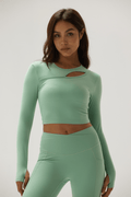 Cut Out Long Sleeve in Iced Matcha - Inner Glö Apparel