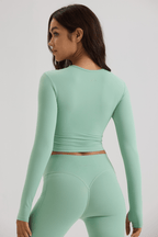 Cut Out Long Sleeve in Iced Matcha - Inner Glö Apparel