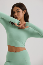 Cut Out Long Sleeve in Iced Matcha - Inner Glö Apparel