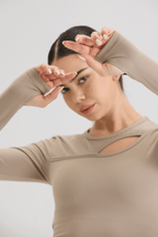 Cut Out Long Sleeve in Soft Sand - Inner Glö Apparel