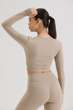 Cut Out Long Sleeve in Soft Sand - Inner Glö Apparel
