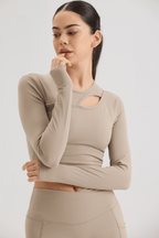 Cut Out Long Sleeve in Soft Sand - Inner Glö Apparel