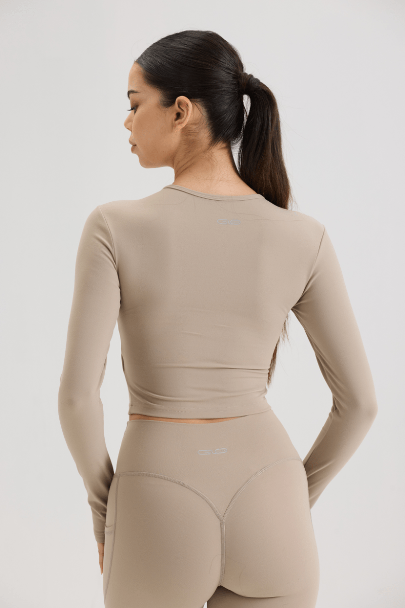 Cut Out Long Sleeve in Soft Sand - Inner Glö Apparel