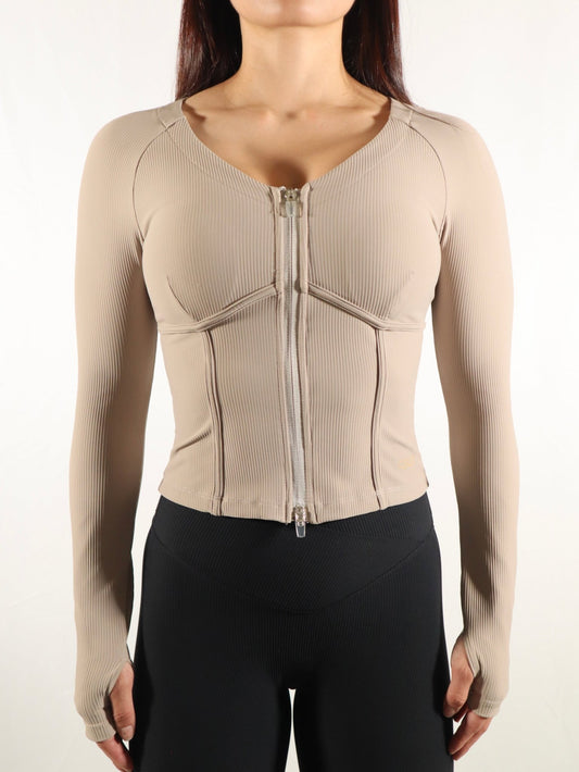 Full - zip Jacket in Chai - Inner Glö Apparel