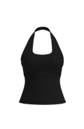 Halter Tank in Black Truffle