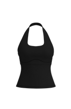 Halter Tank in Black Truffle