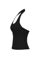 Halter Tank in Black Truffle