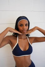 Signature Contrast Headband in Navy