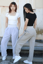 High Rise Relaxed Pants in Lavender - Inner Glö Apparel