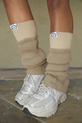 Two Toned Leg Warmer in Vanilla Cream