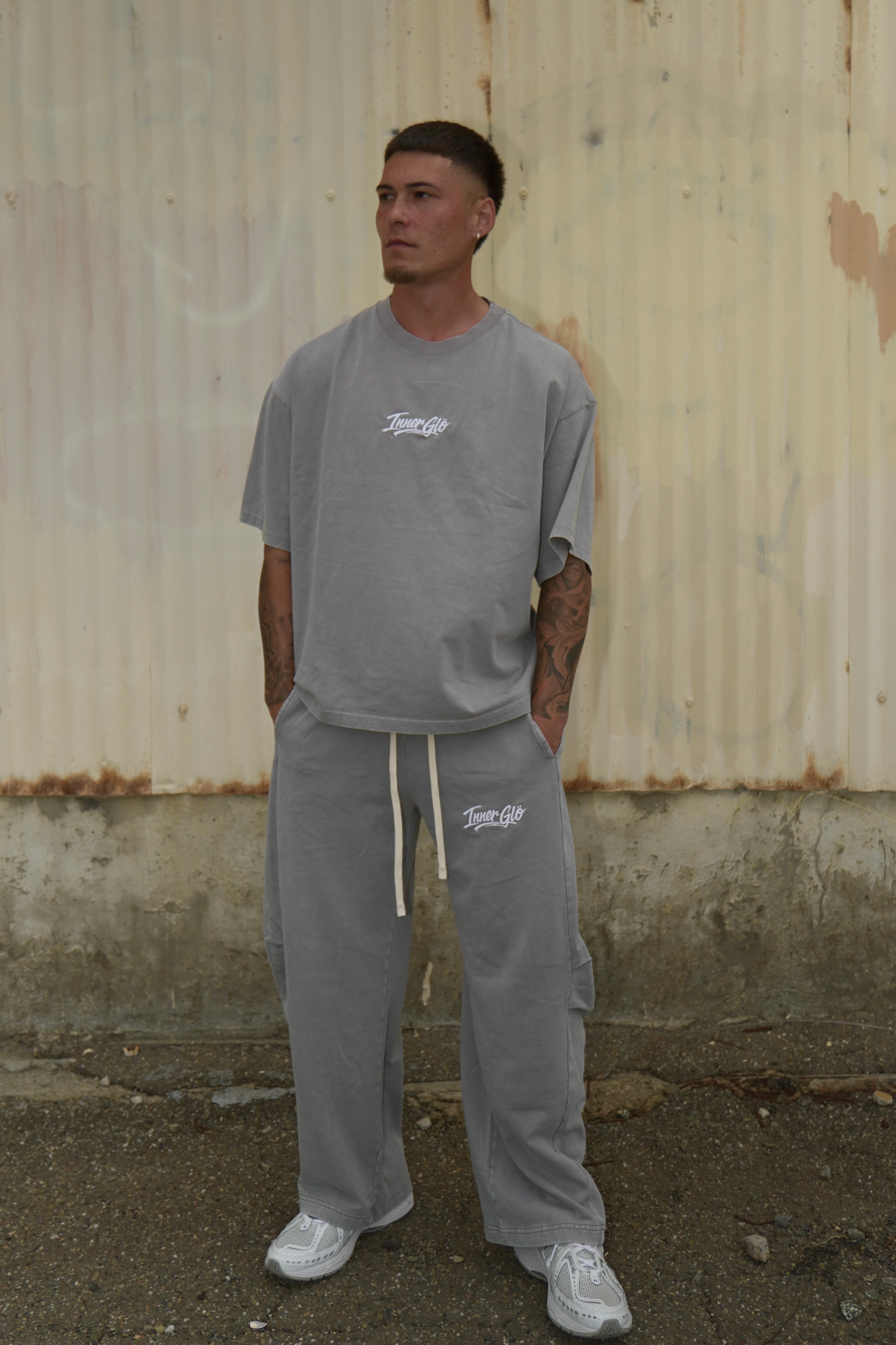 Barrel Pants in Light Grey