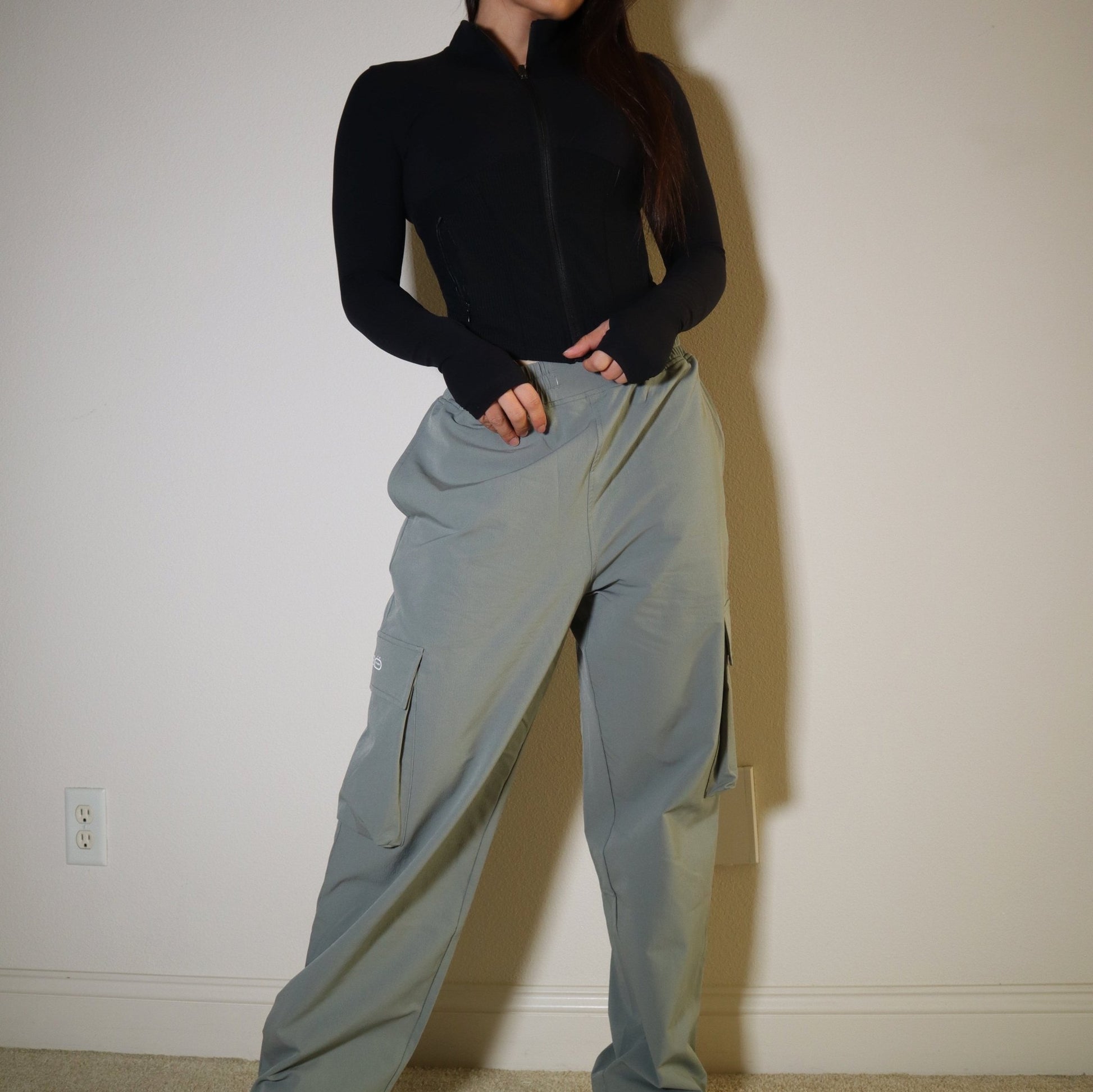 Oversized Cargo Pants in Light Jade - Inner Glö Apparel