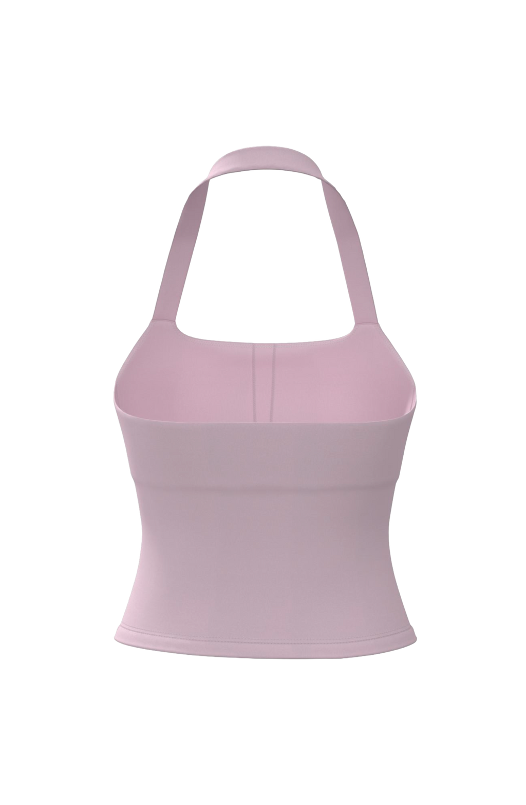 hip length halter tank in dusty pink