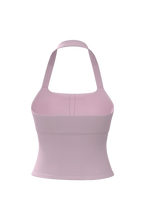 Hip Length Halter Tank in Dusty Pink