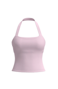hip length halter tank in dusty pink