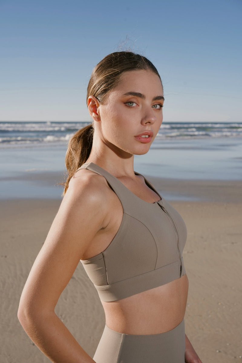 Sandscape Full-Zip Top in Warm Sand - Inner Glö Apparel