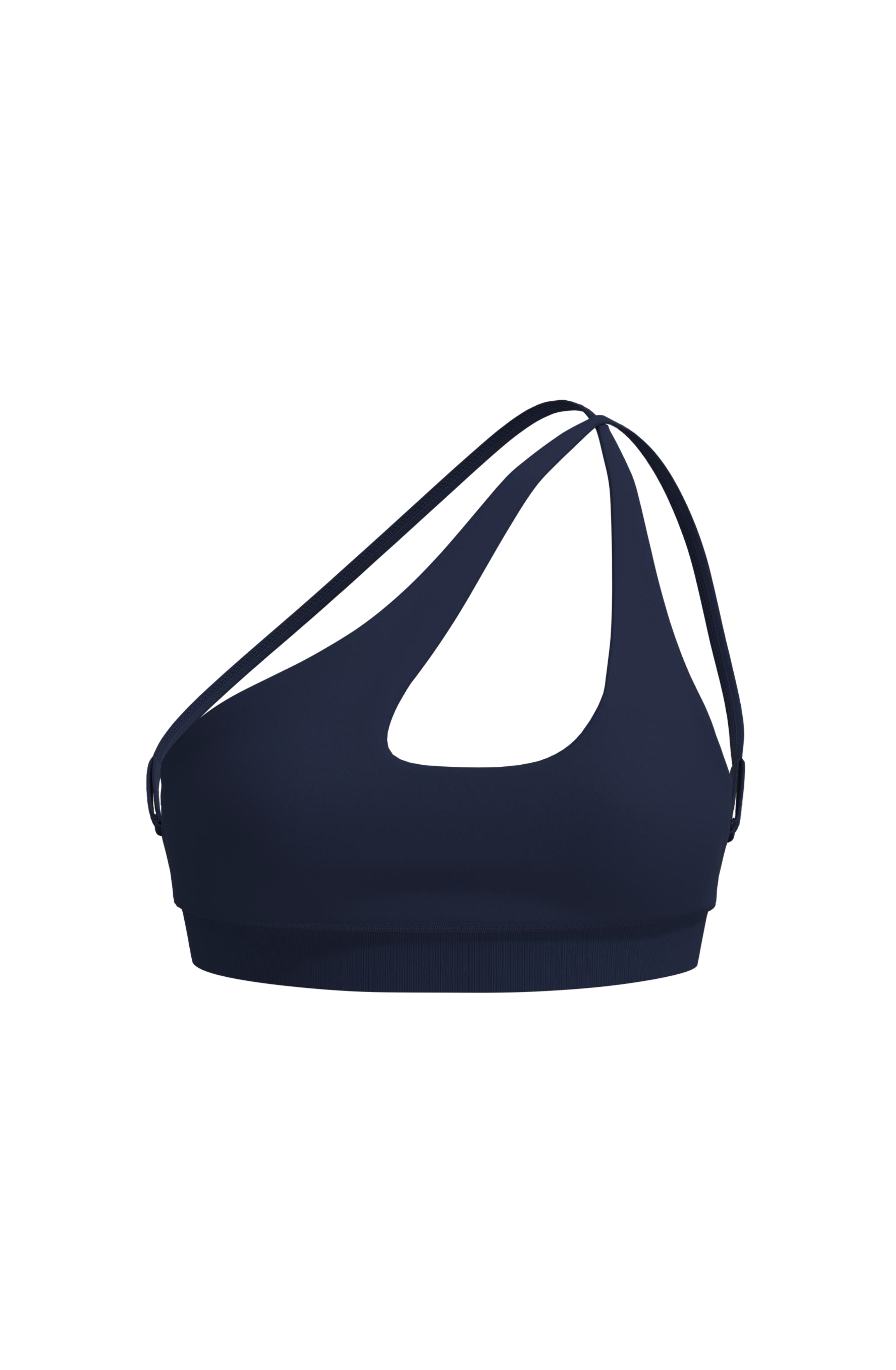 Single Shoulder Sports Bra in Black Truffle (preview)