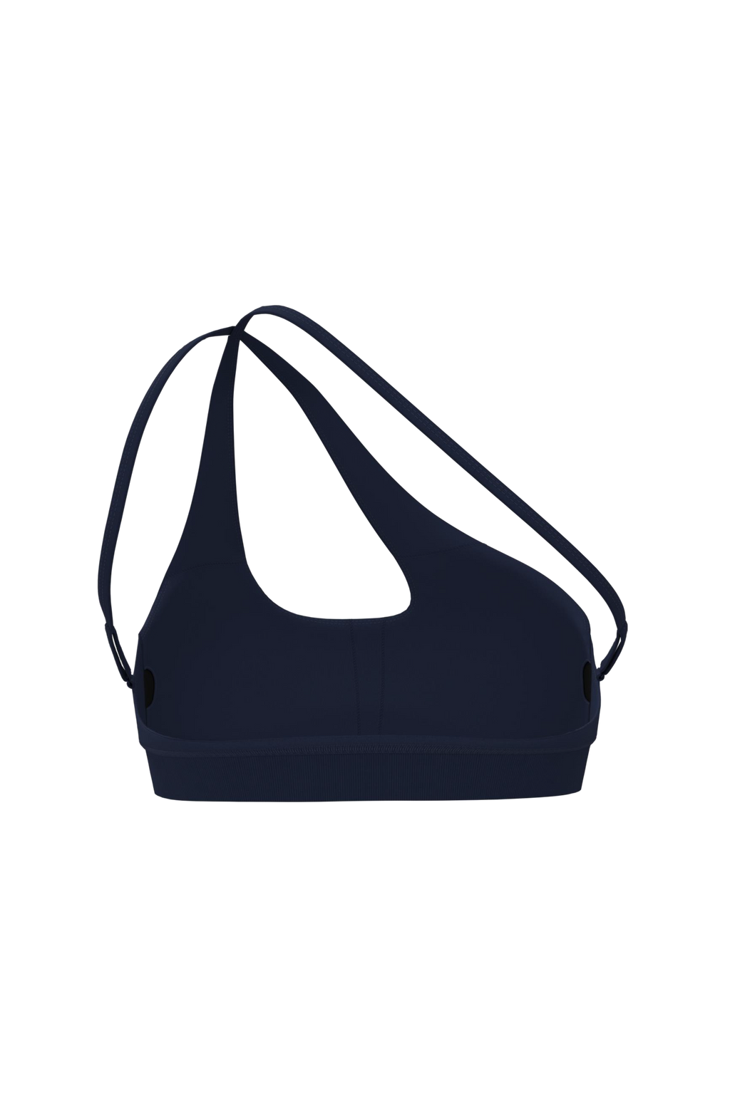 Single Shoulder Sports Bra in Black Truffle