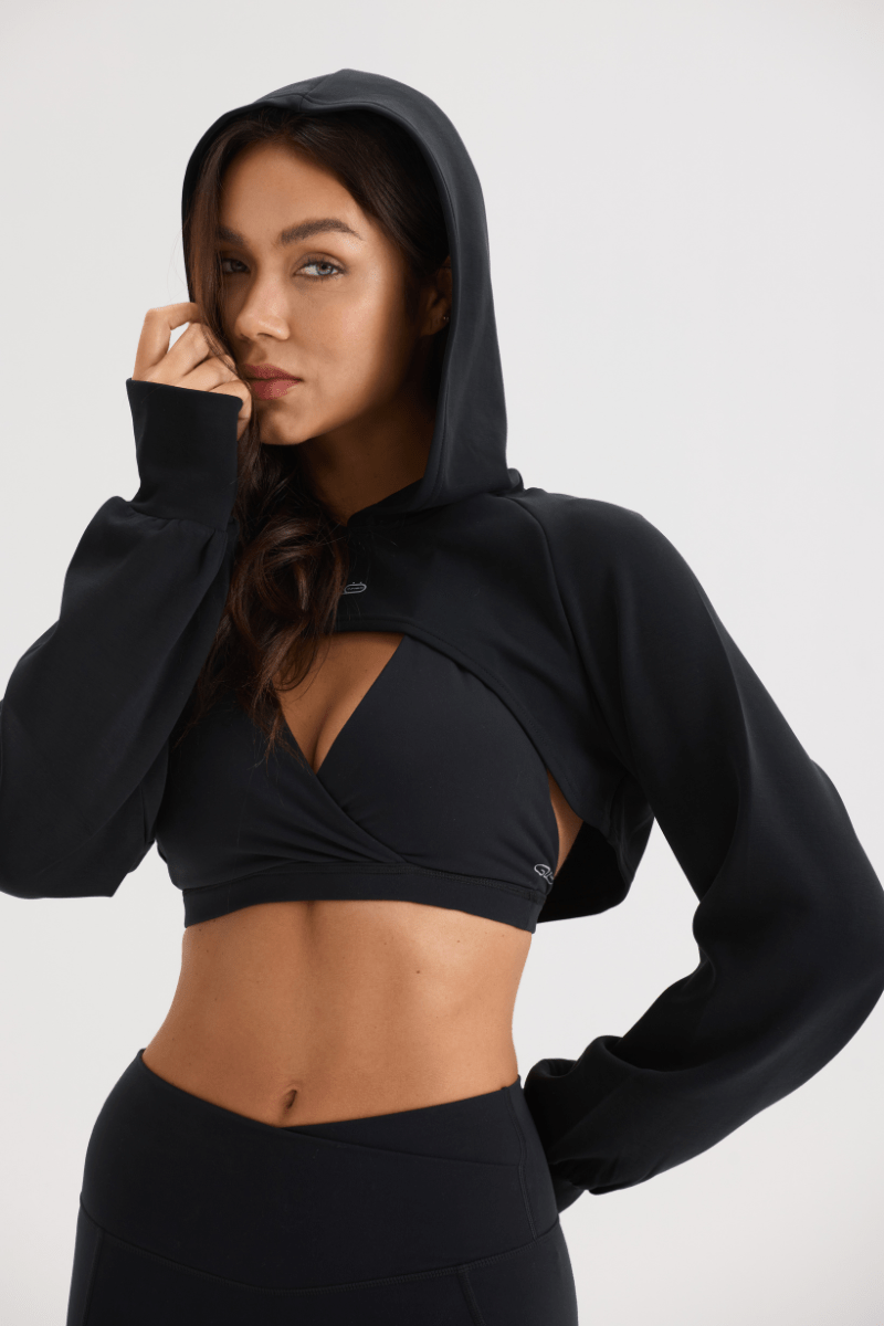 Super Cropped Hoodie in Black - Inner Glö Apparel
