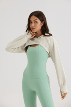 Super Cropped Hoodie in Creamy White - Inner Glö Apparel