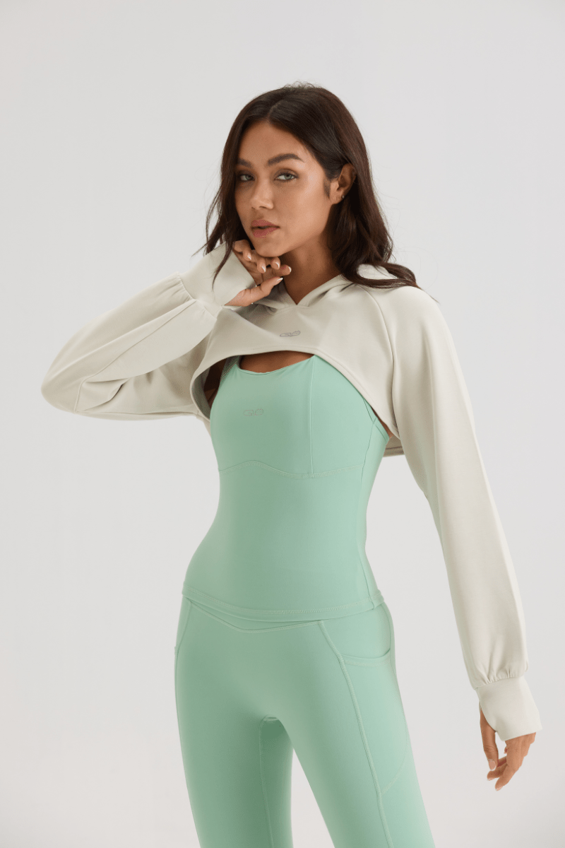 Super Cropped Hoodie in Creamy White - Inner Glö Apparel