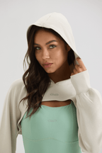 Super Cropped Hoodie in Creamy White - Inner Glö Apparel