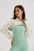 Super Cropped Hoodie in Creamy White - Inner Glö Apparel