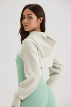 Super Cropped Hoodie in Creamy White - Inner Glö Apparel