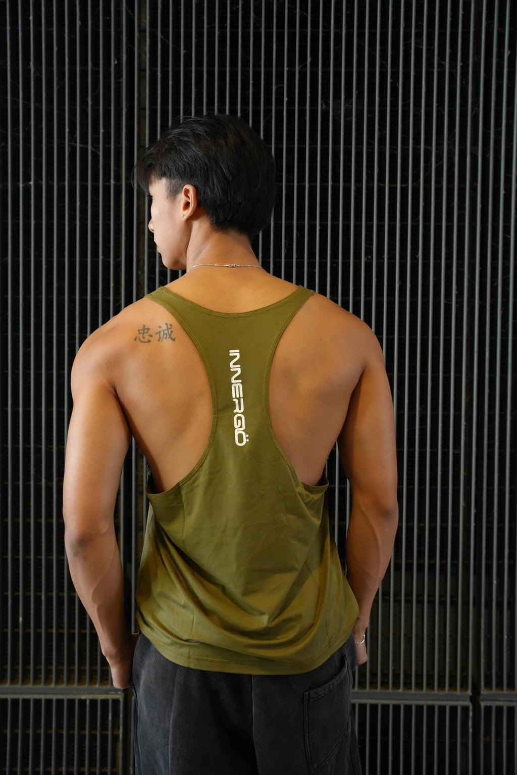 Anti-Leg Day Stringer in Olive Green